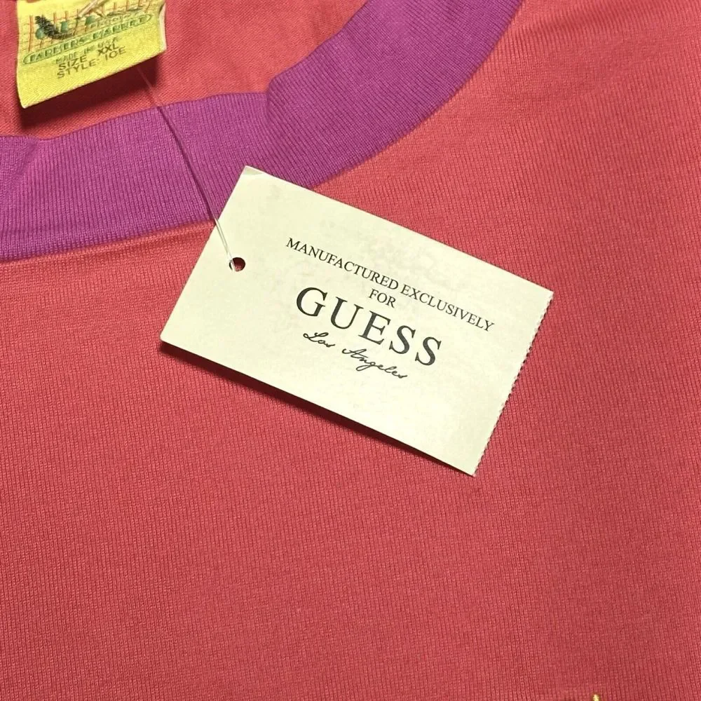 NEW GUESS Jeans USA Sean Wotherspoon Farmers Market Colorblock T-Shirt 2XL NWT - Picture 5 of 10